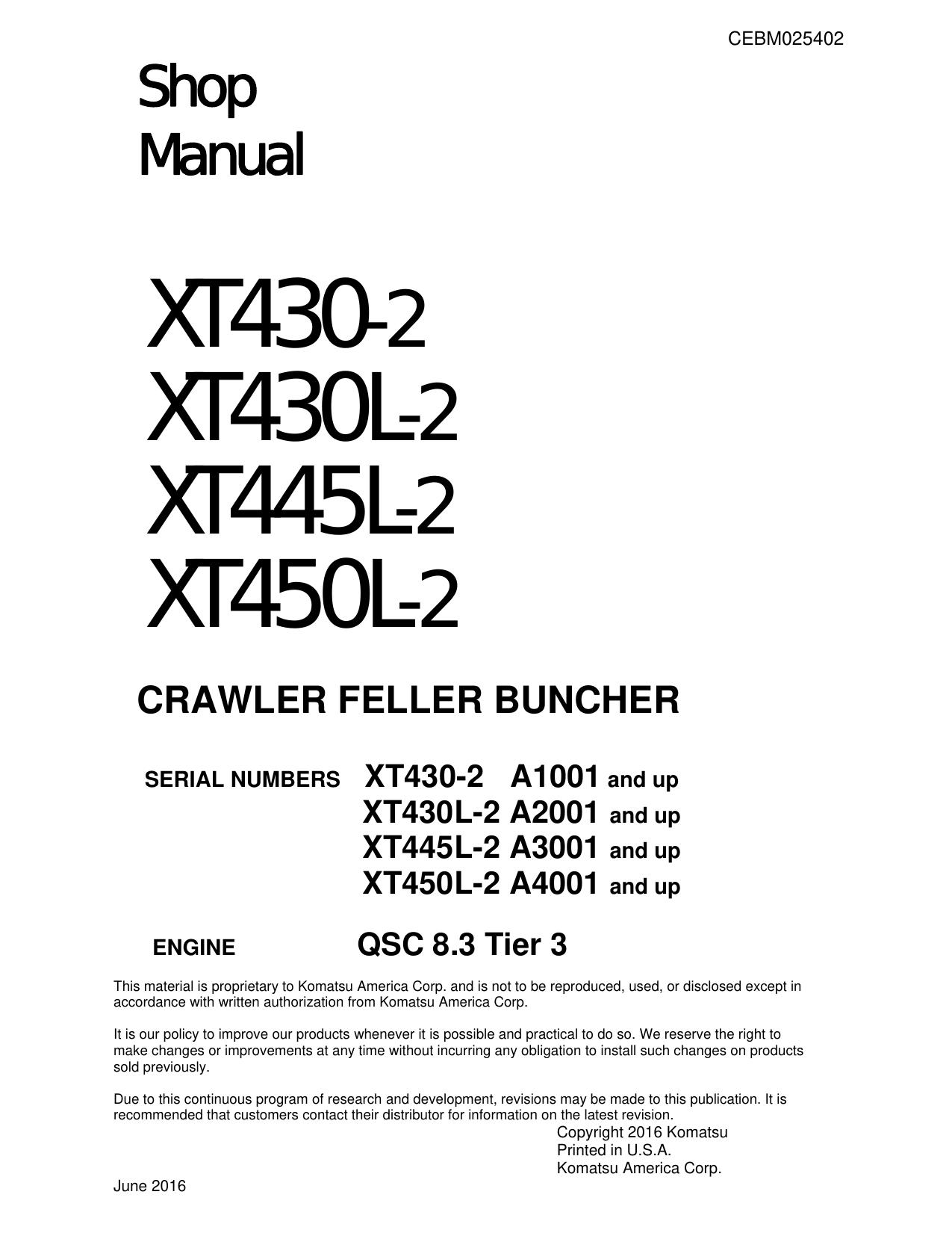 XT430-2 XT430L-2 XT445L-2 XT450L-2 Shop Manual